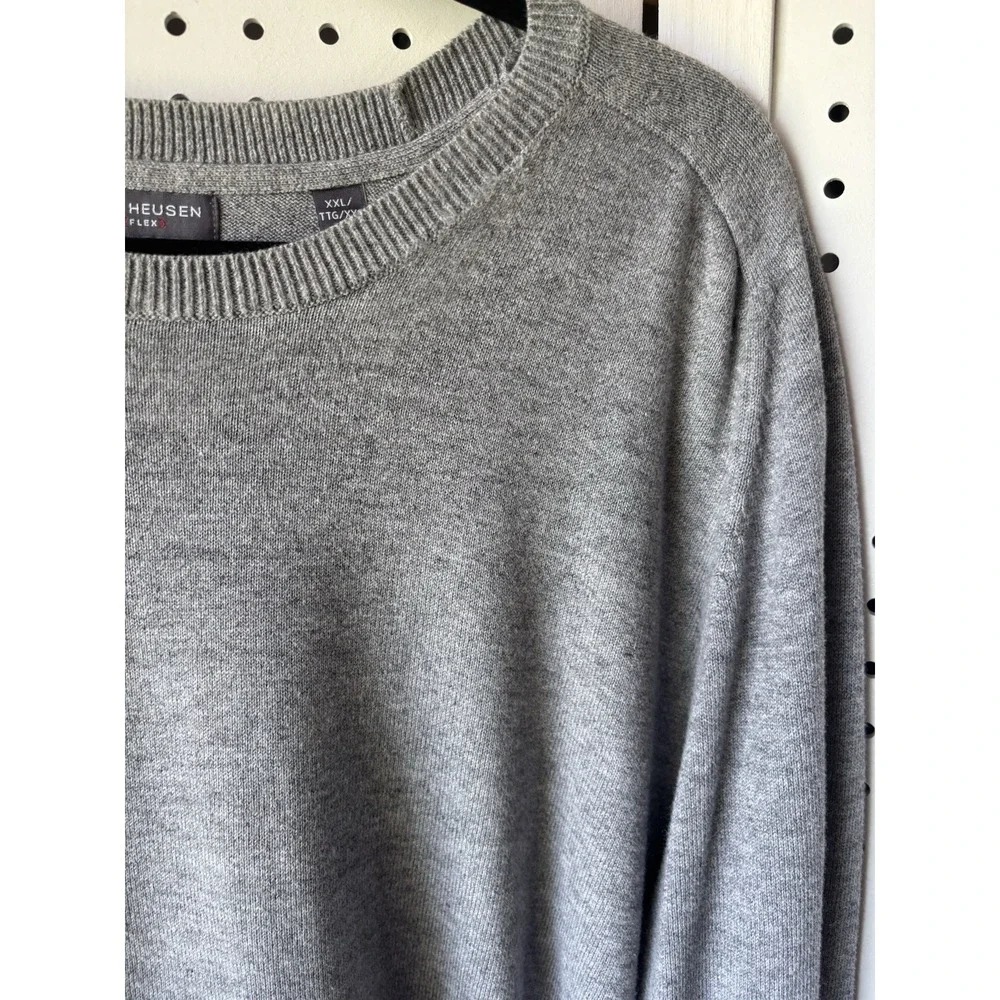 Van Heusen Flex Sweater Pull Over Gray Crewneck Men's Size XXL Cotton Blend